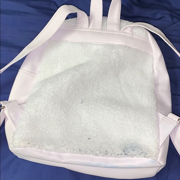 Fuzzy White Mini Backpack - Picture 2 of 2